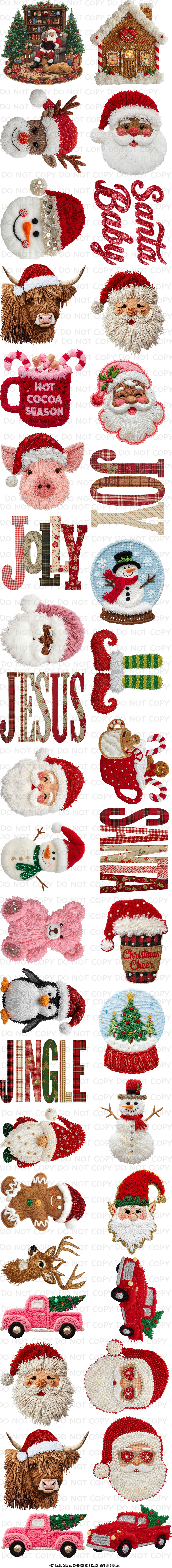 22 x 200 inch Christmas Pre-made Premade Gang Sheet