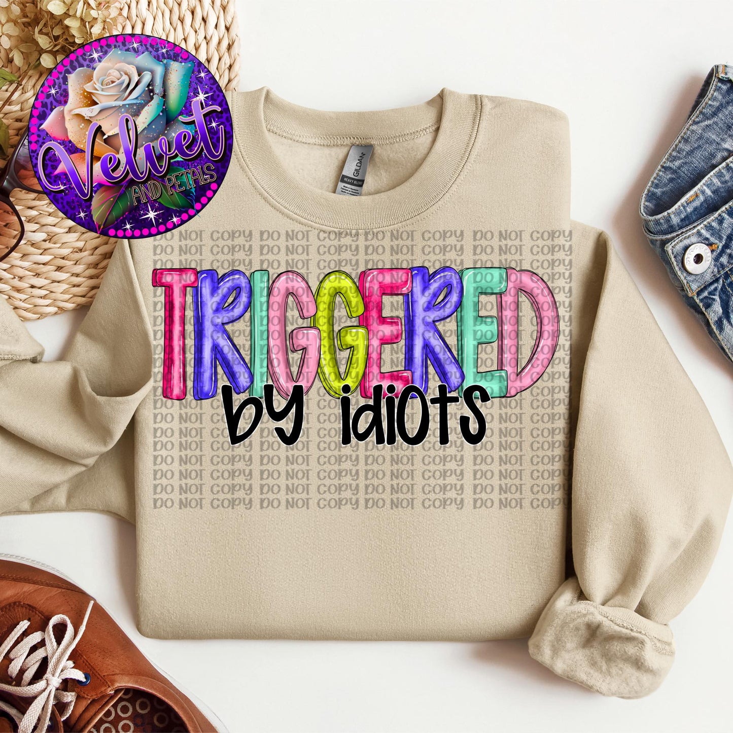 Triggered by Idiots Black Writing SHIRT