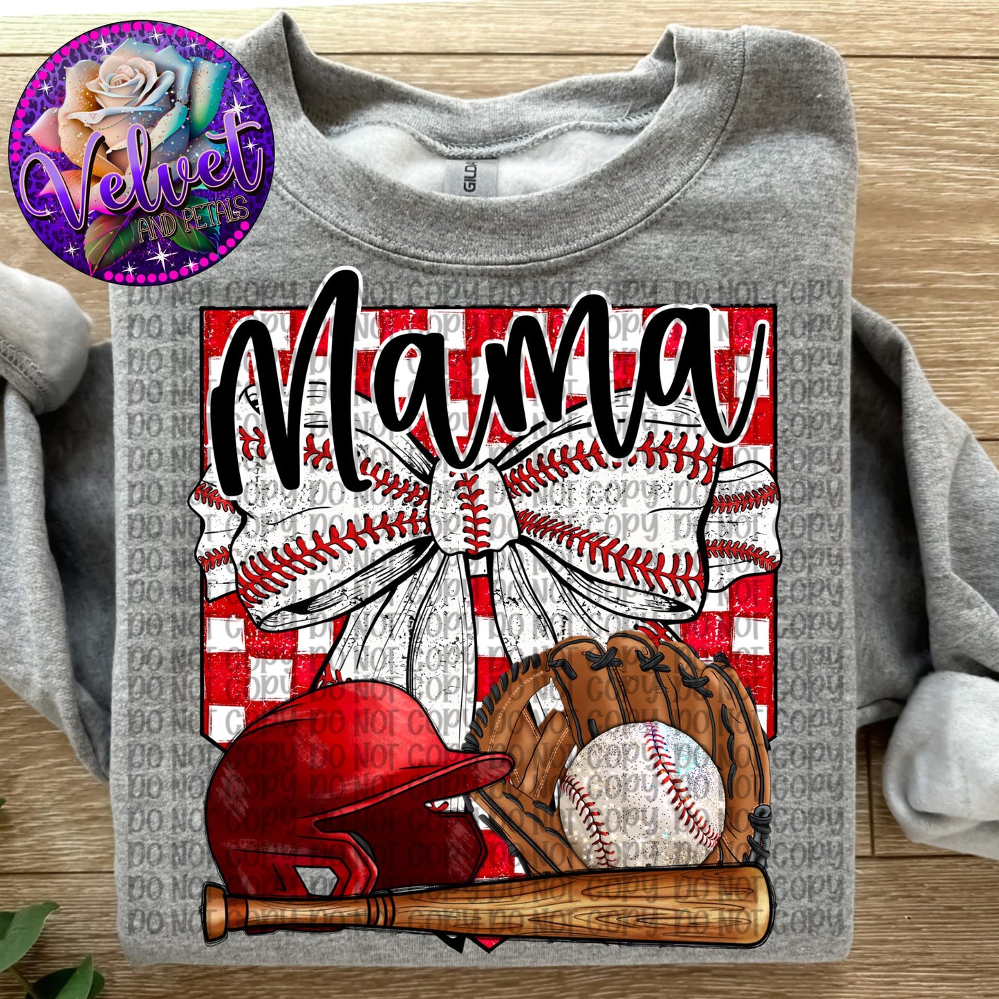 Mama Baseball Checkered SHIRT