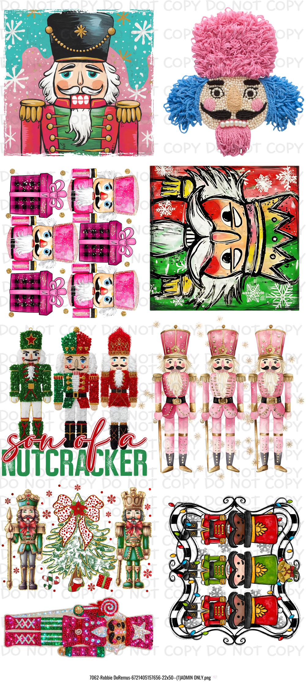 48 inch Nutcracker Christmas Pre-Made DTF Gang Sheet 22 x 48 inches