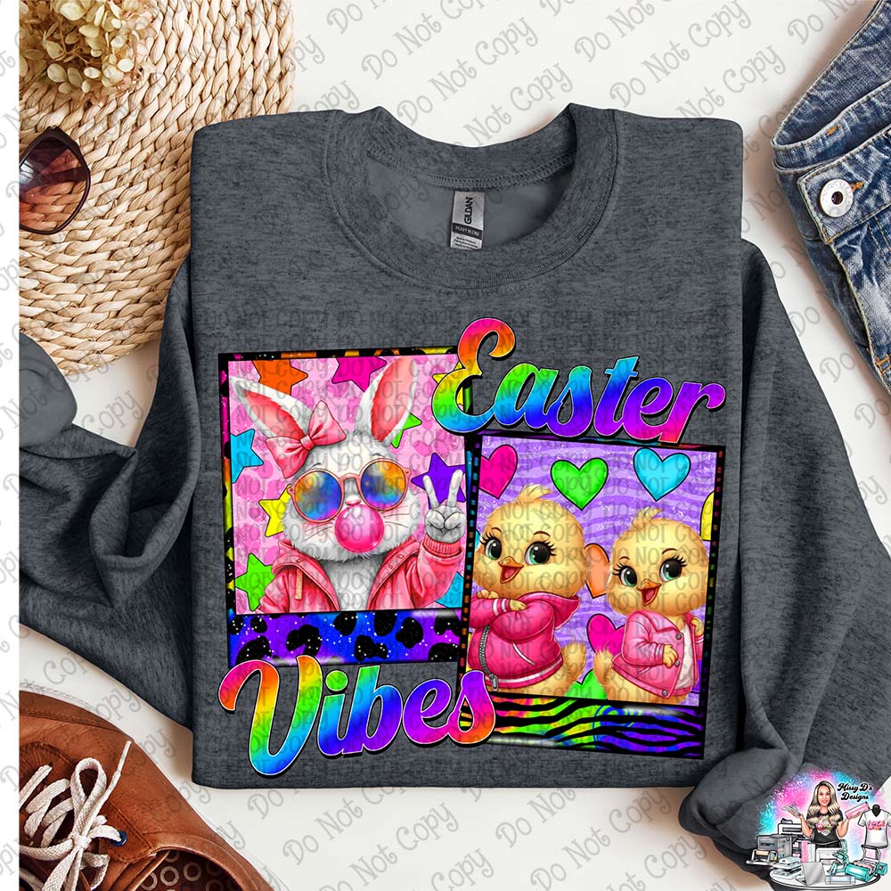 Colorful Easter Vibes Bunny & Chicks SHIRT
