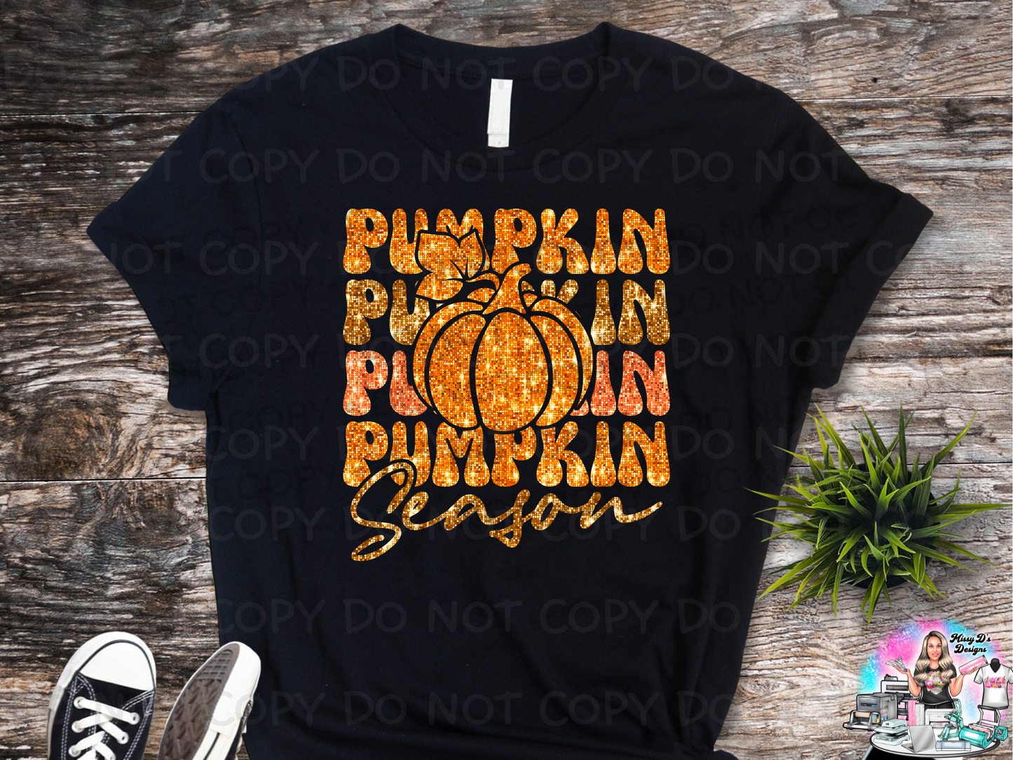 Pumpkin Season Orange Faux Glitter SHIRT