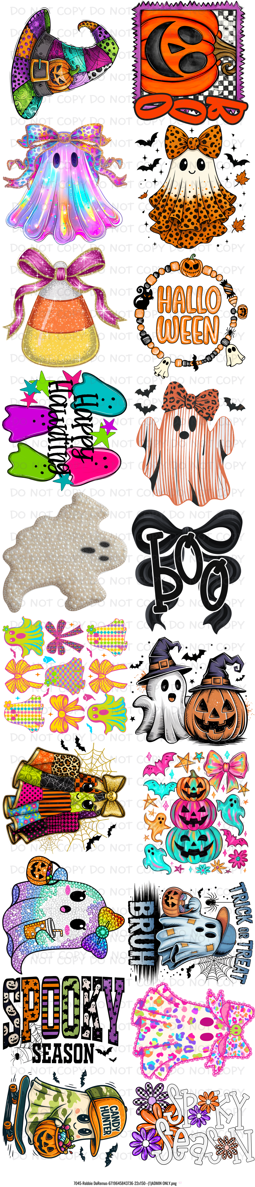 22 x 100 inch Halloween Pre-made Premade Gang Sheet