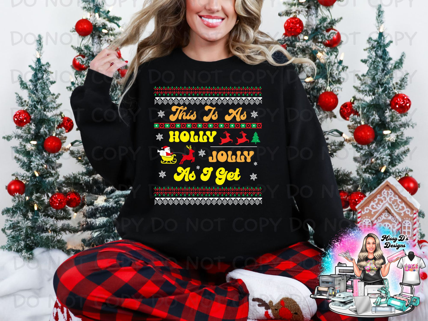 Ugly Sweater Christmas 22x80 inch Pre-made DTF Gang Sheet
