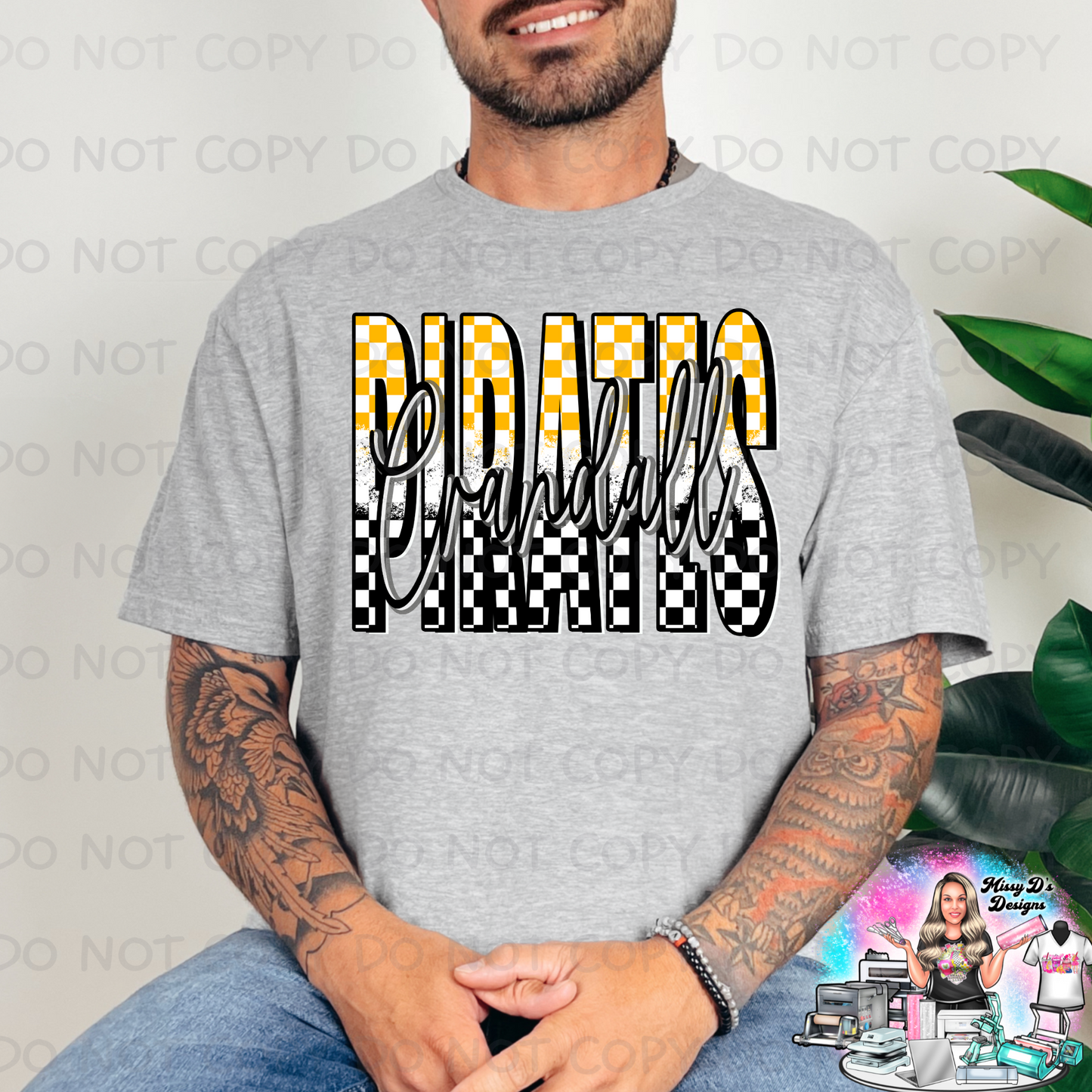 Crandall Pirates Stacked Checkered SHIRT