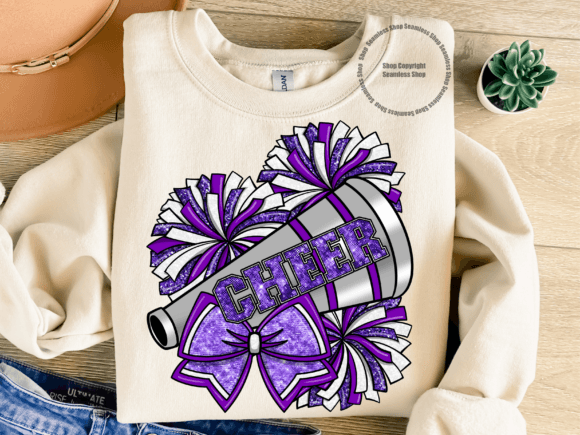 Purple Faux Glitter Cheer SHIRT