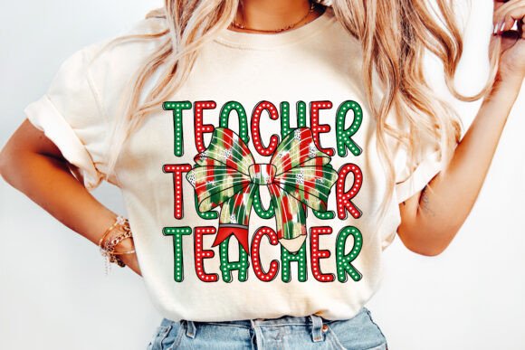 Dalmation Stacked Teacher Christmas Coquette SHIRT
