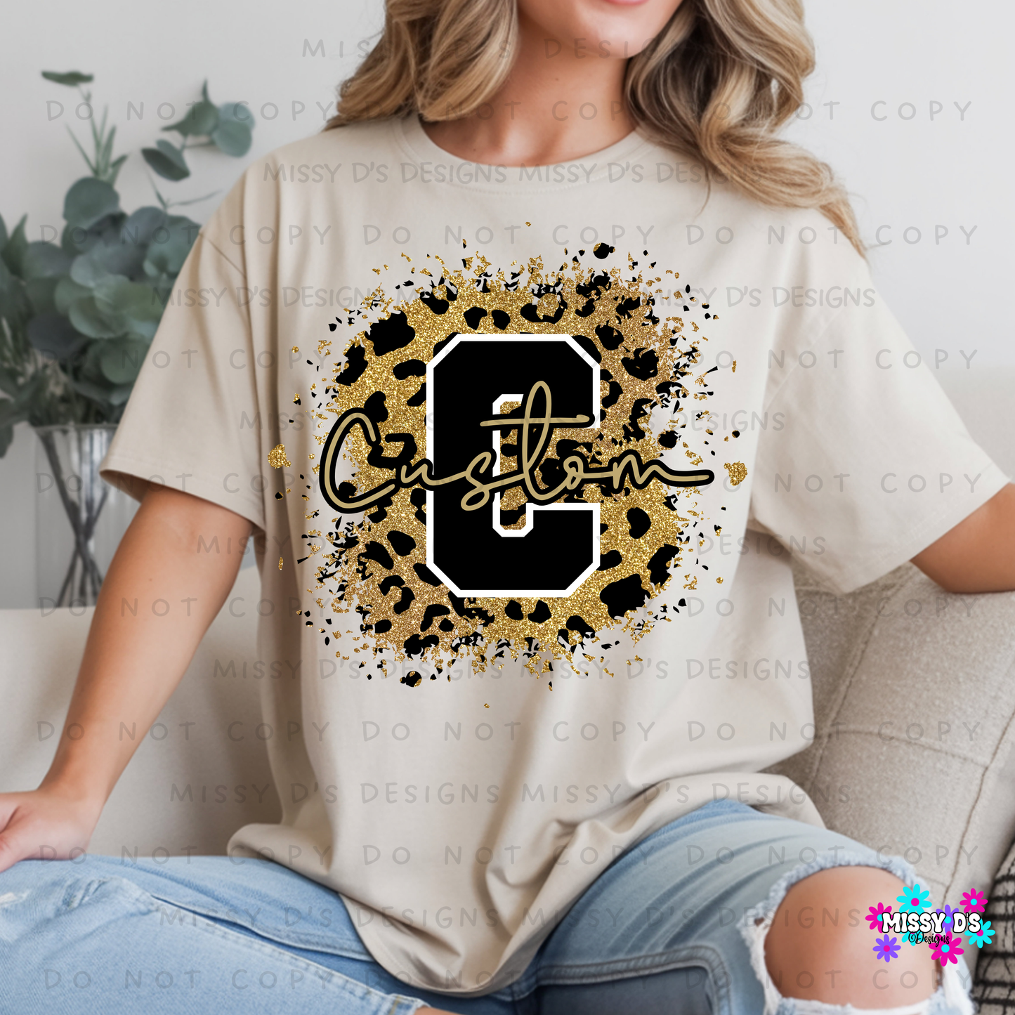 Custom Leopard Splatter Mascot/Name DTF TRANSFER