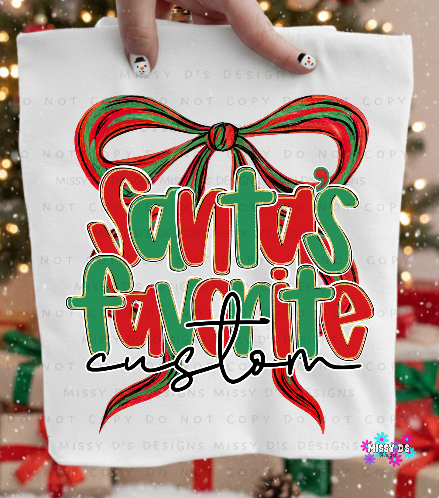 Customizable Santa's Favorite _____ Christmas Custom DTF TRANSFER