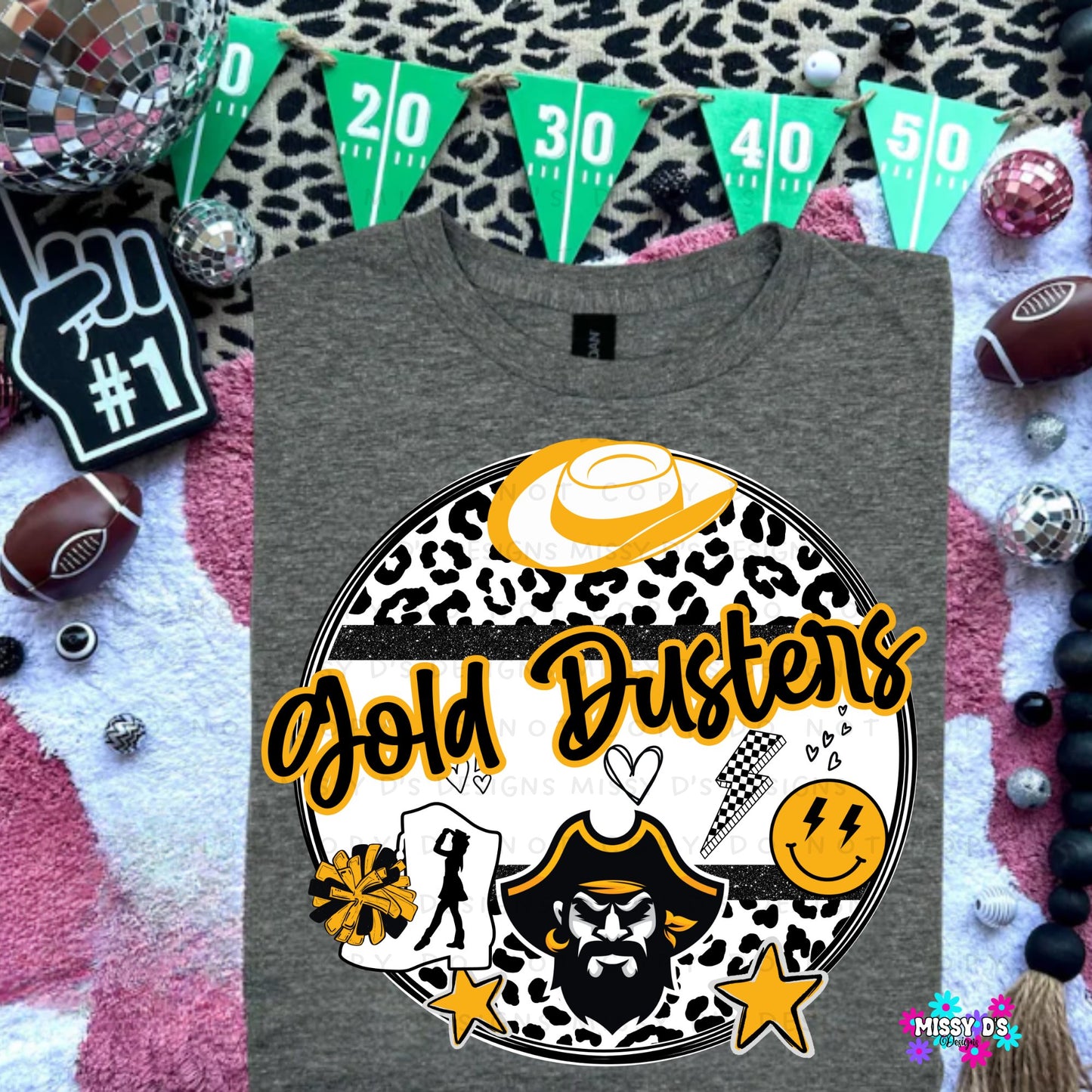 Crandall Pirates Gold Dusters Preppy Circle Crewneck Sweatshirt