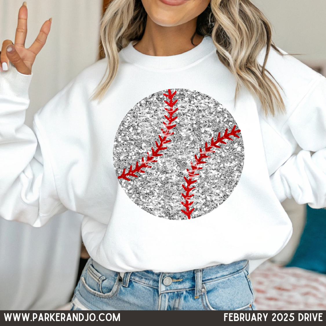 Faux glitter Baseball SHIRT