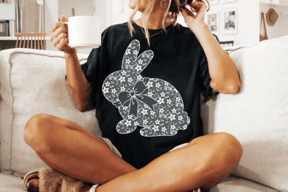 Floral Faux Lace Easter Bunny SHIRT