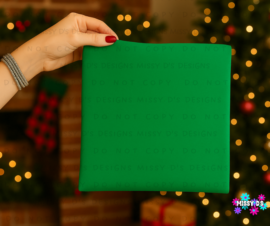 Hand-Held Winter Shirt Winter Mock Up Dark Irish Green Christmas