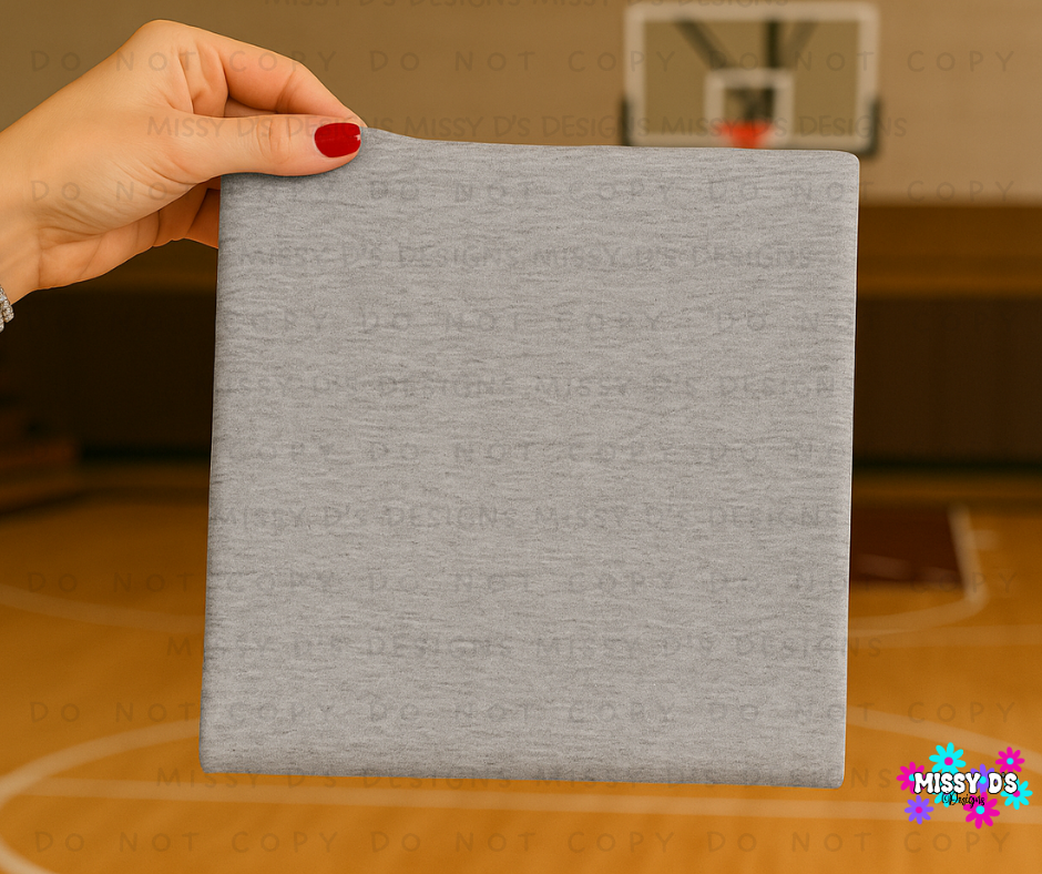 Hand-Held Shirt Mock Up Athletic Grey Basketball Digital Download