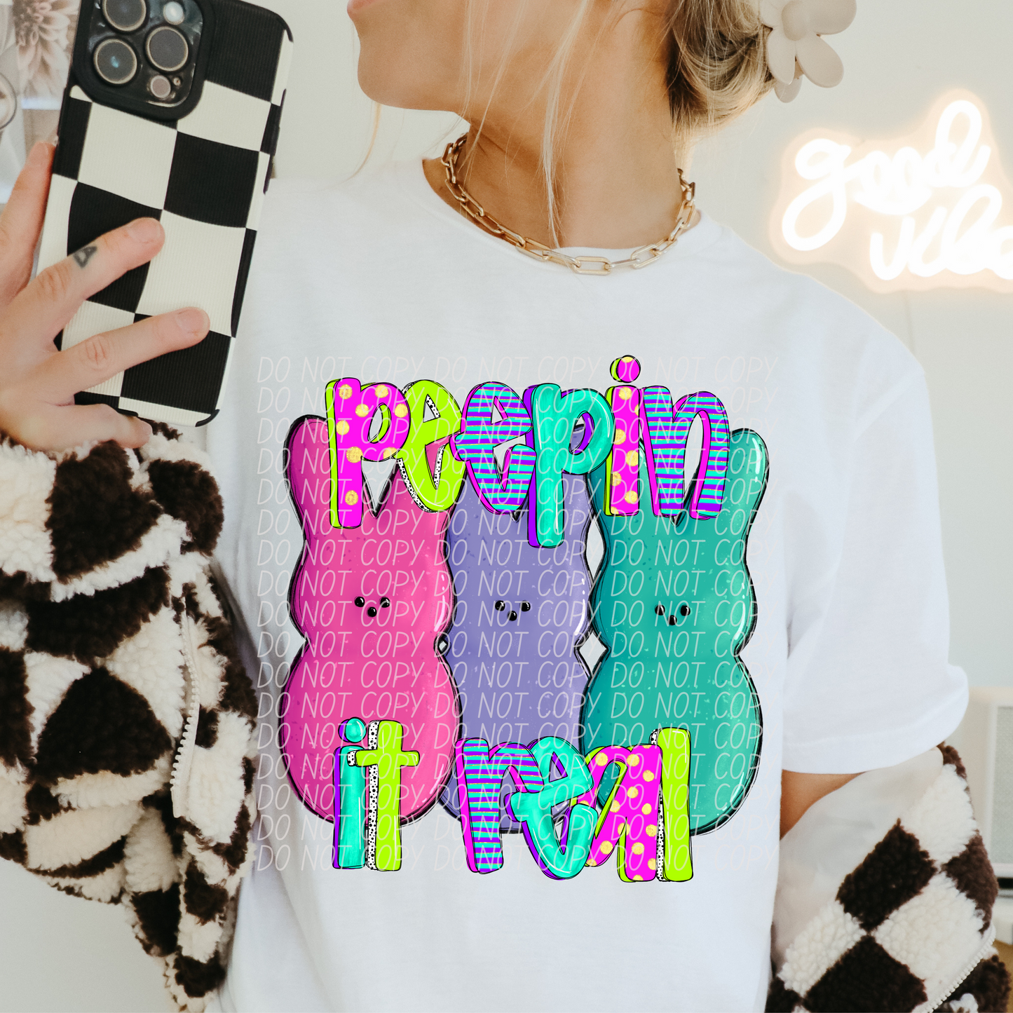 Peepin it Real 3 Peeps Bright Colors Easter SHIRT