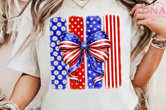 Patriotic Bow Stripes T-Shirt