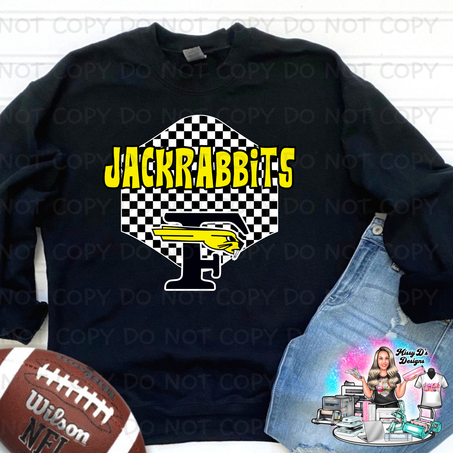 Forney Jackrabbits F Checkered SHIRT