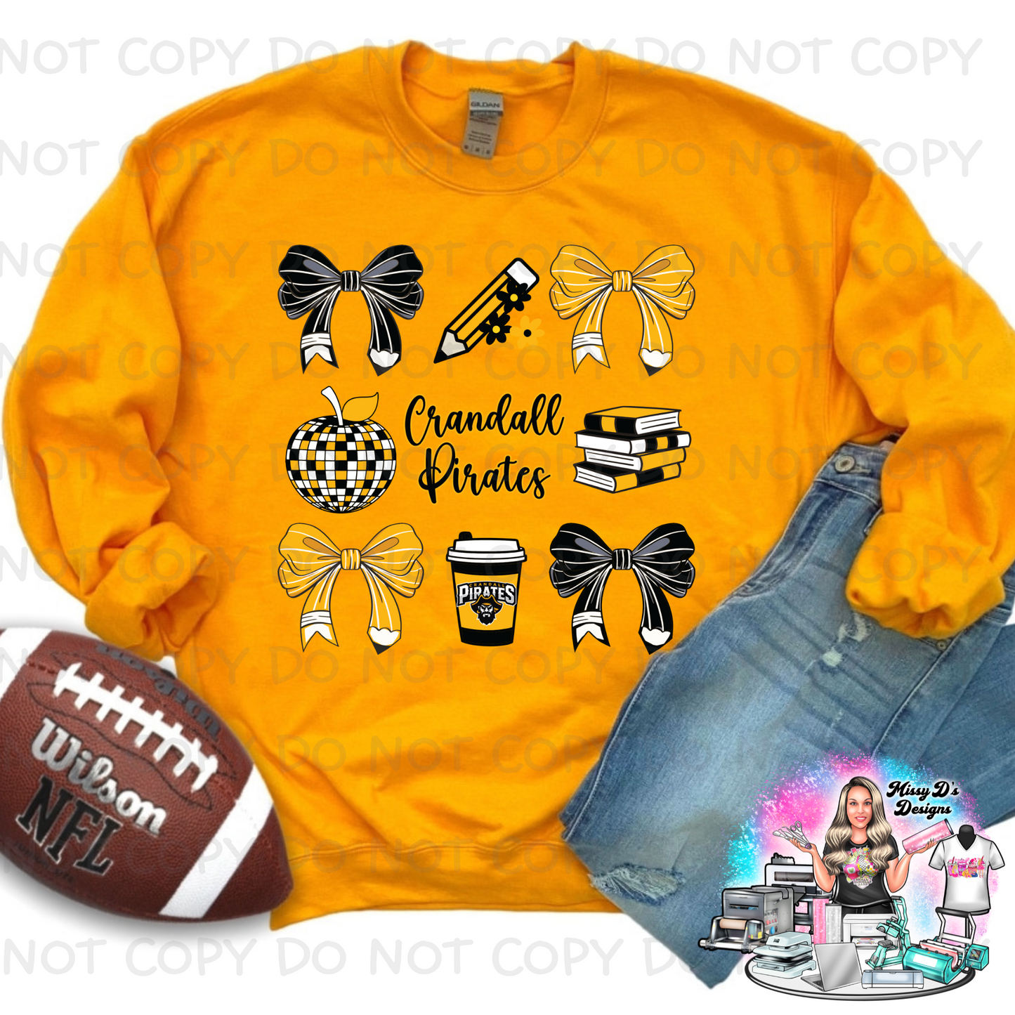 Crandall Pirates Coquette School Teacher Staff SHIRT