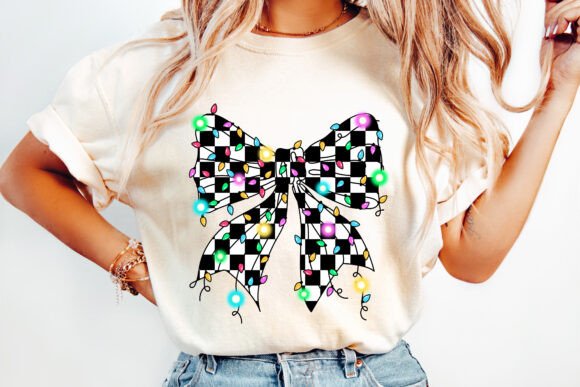 Retro Checkered Teacher Coquette Light Bow SHIRT