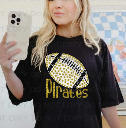 Pirates FAUX Glitter Football SHIRT