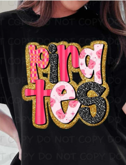Pink/Gold Faux Glitter Pirates SHIRT
