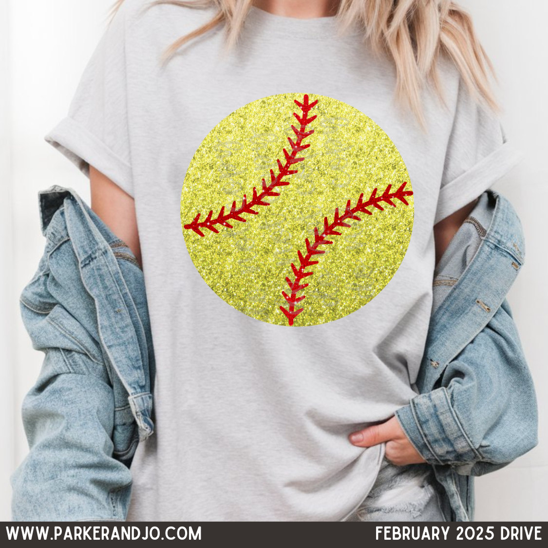 Faux Glitter Softball SHIRT