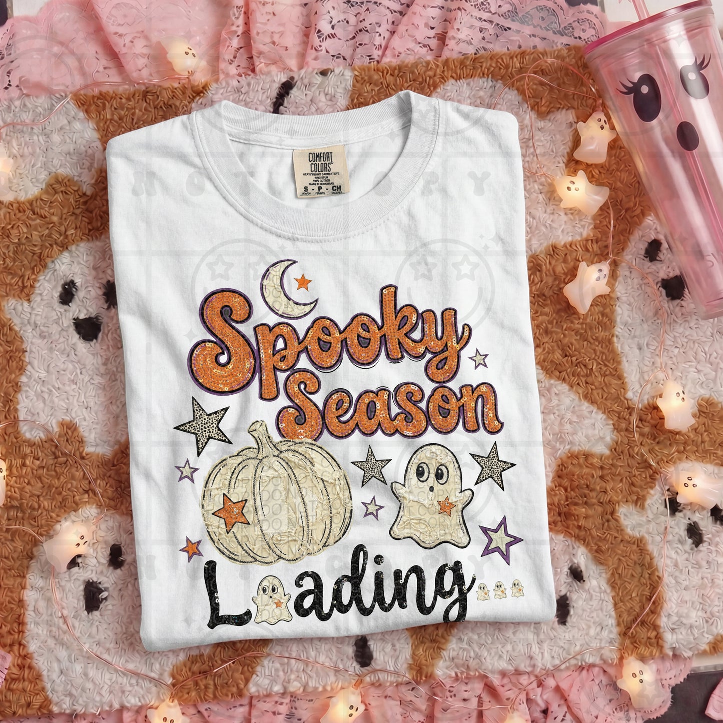 Spooky Season Loading Faux Patch Crewneck Sweatshirt