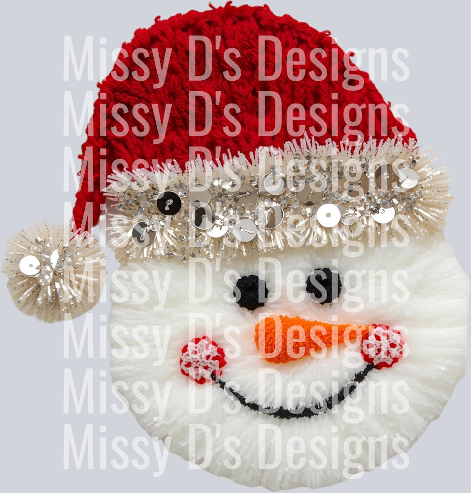 SNOWMAN FAUX YARN FACE