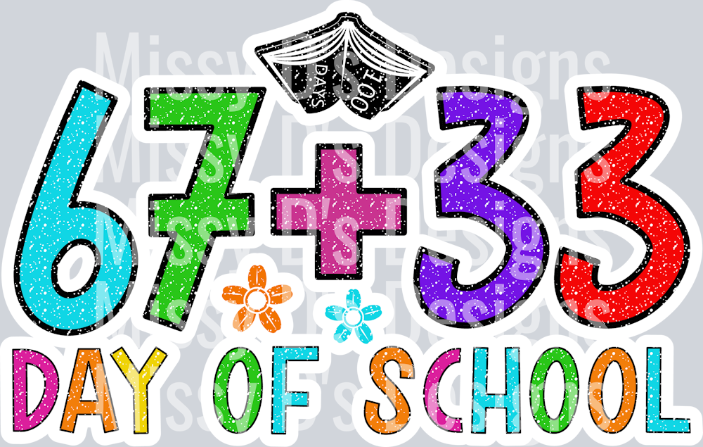 100 days of school I survived 67 plus 33 days of school colorful