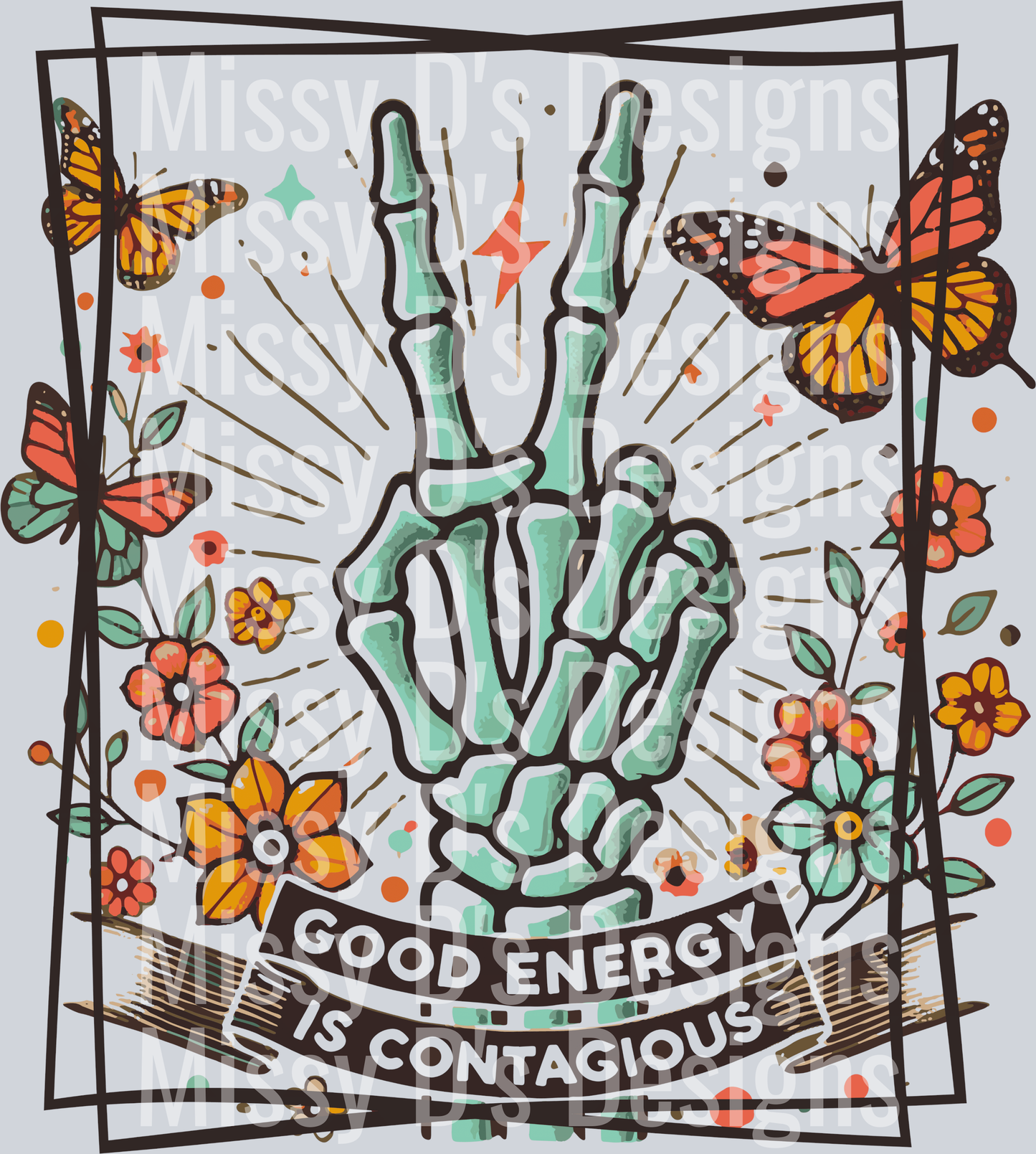 skeleton hand peace