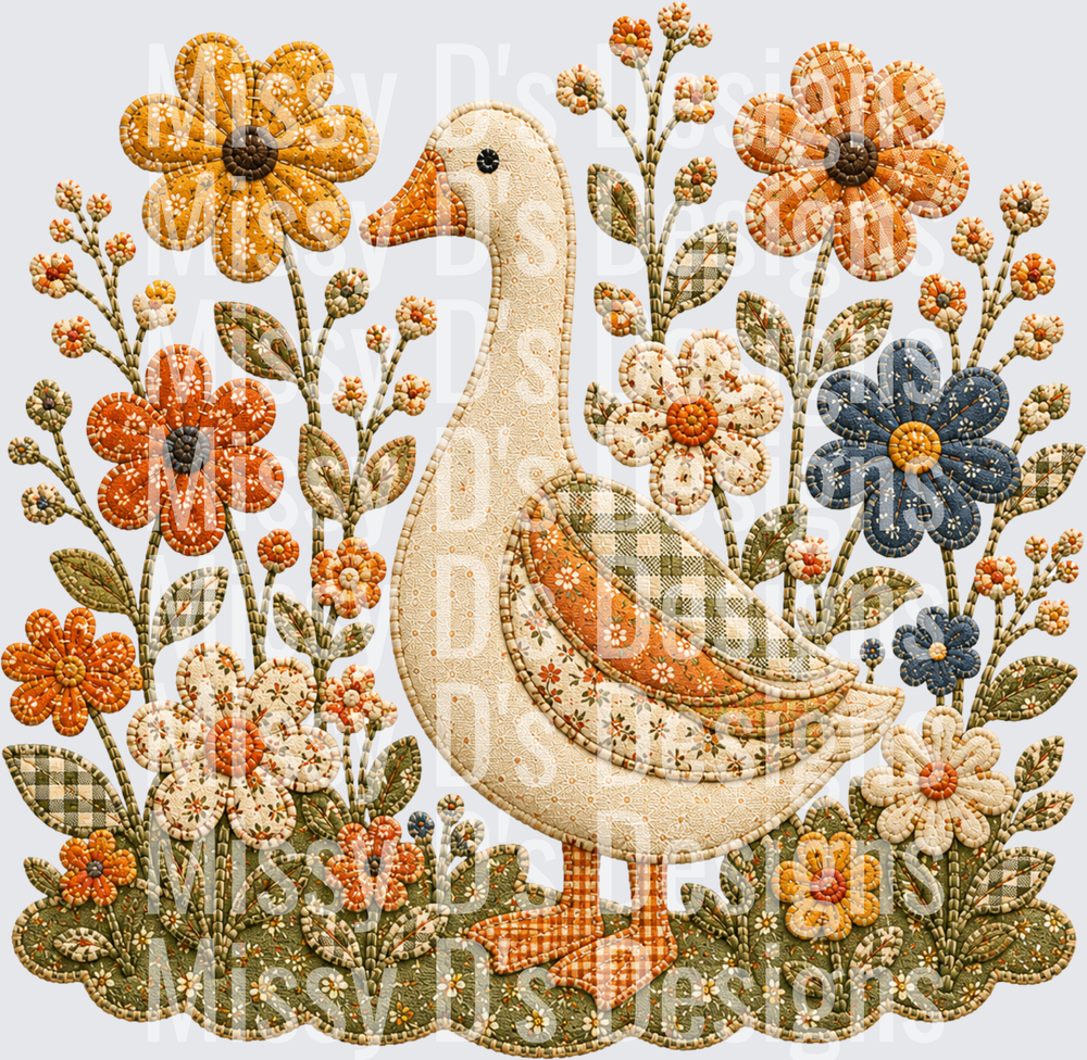 goose and flowers
