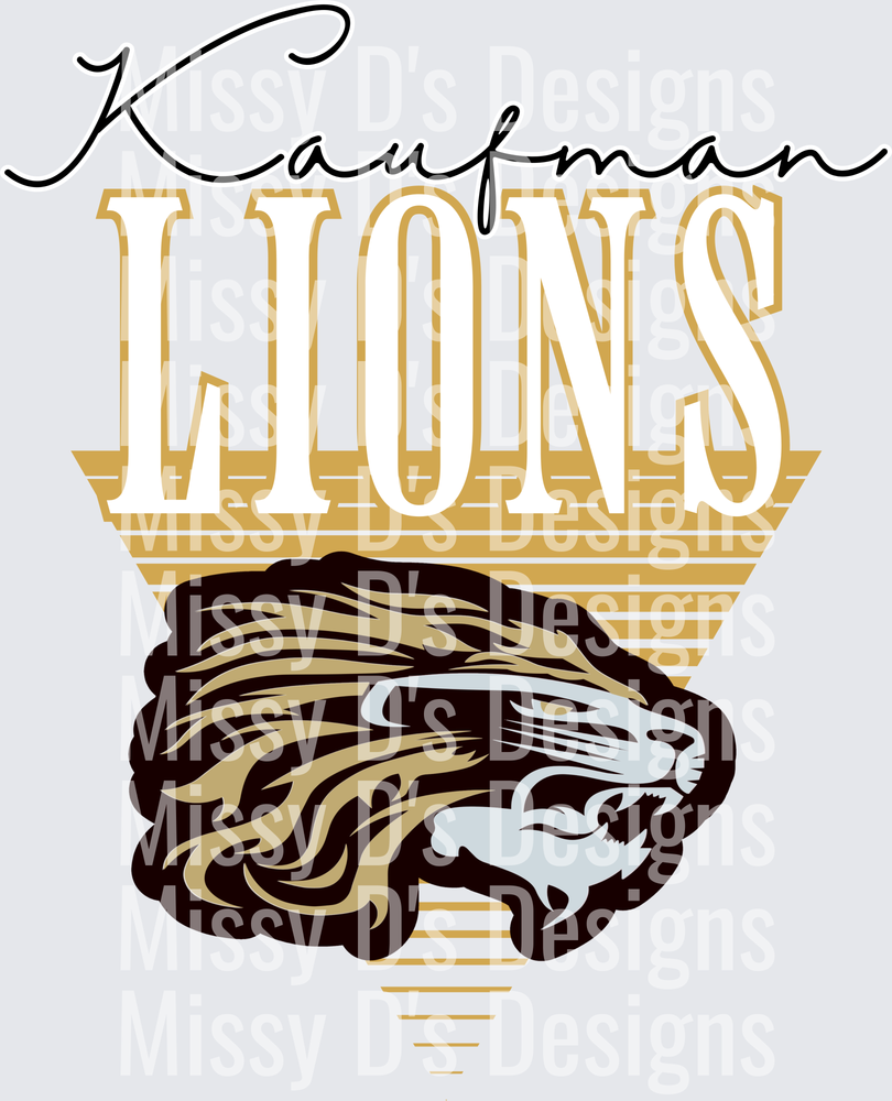 Triangle Striped Mascot Kaufman Lions (2)