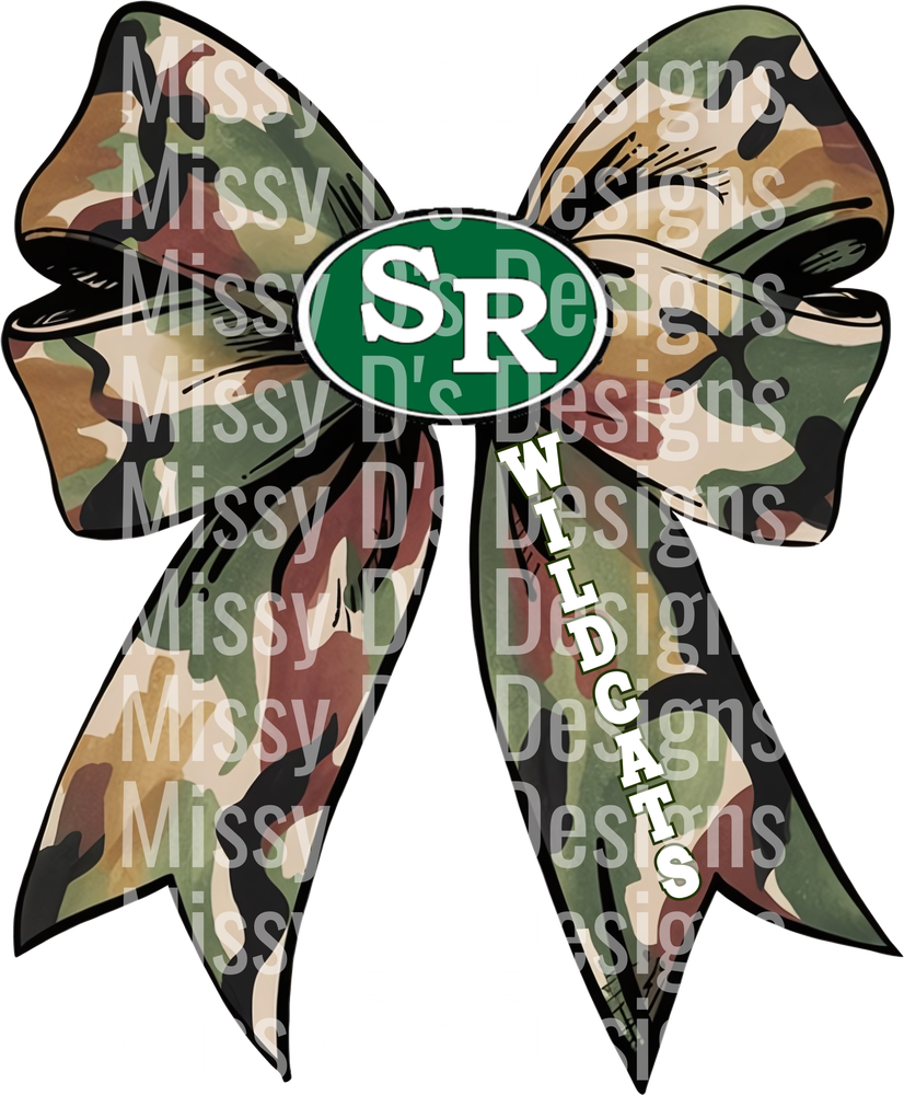 scurry rosser wildcats Camo Ribbon Bow Coquette