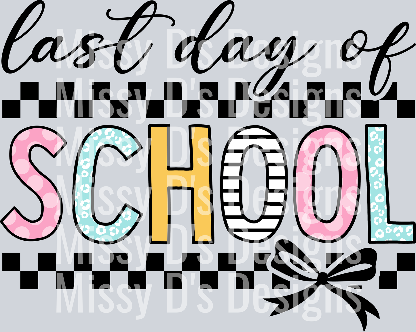 last day of school checkered coquette