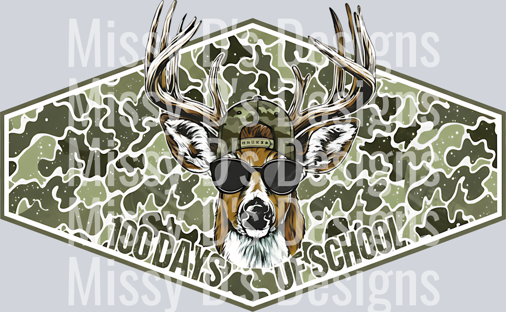 100 days of school camo deer