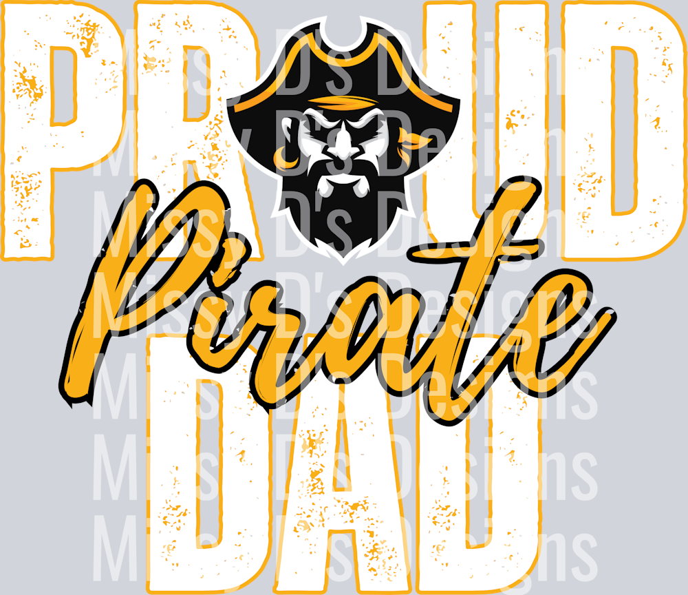 proud pirate dad white mascot