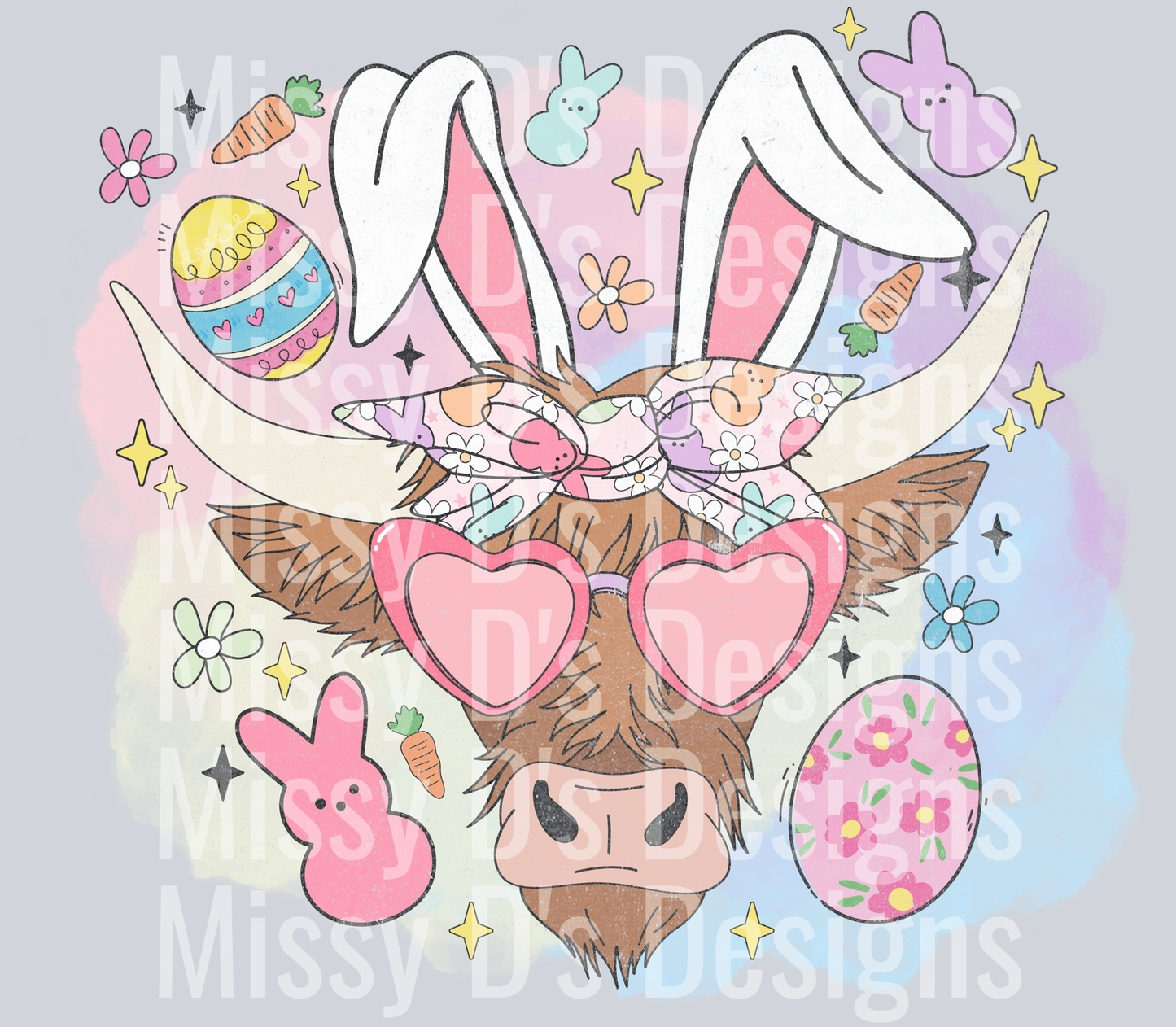 Easter Cow Distressed