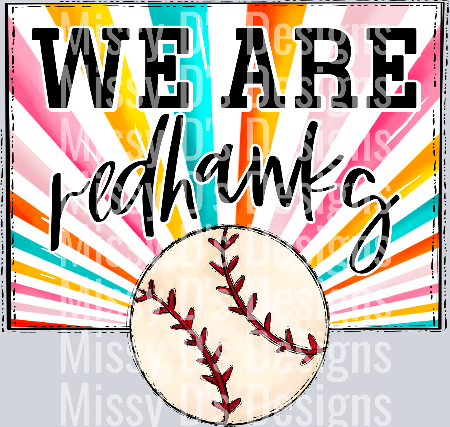 sunburst WE ARE redhawks baseball