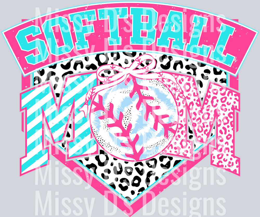 Brushstroke Softball Coquette PNG, Softball PNG