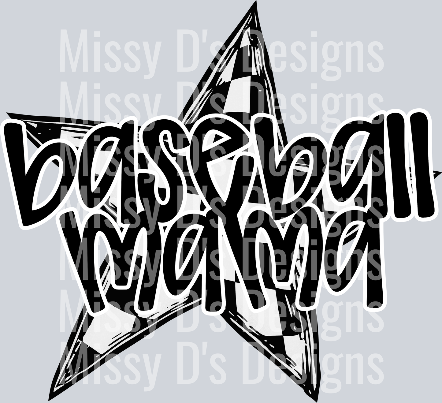 BASEBALL MAMA STAR BLACK2
