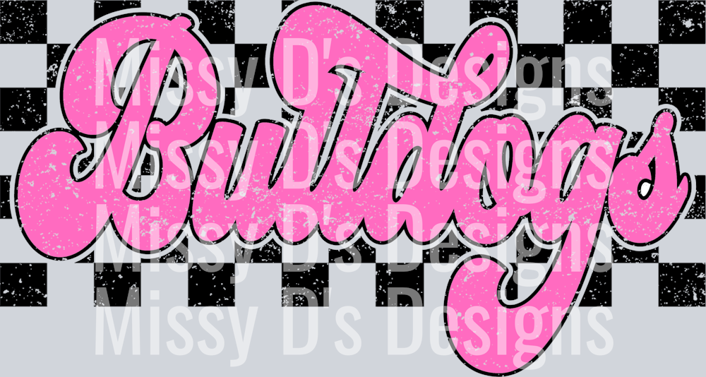 Light Pink Checkered Bulldogs
