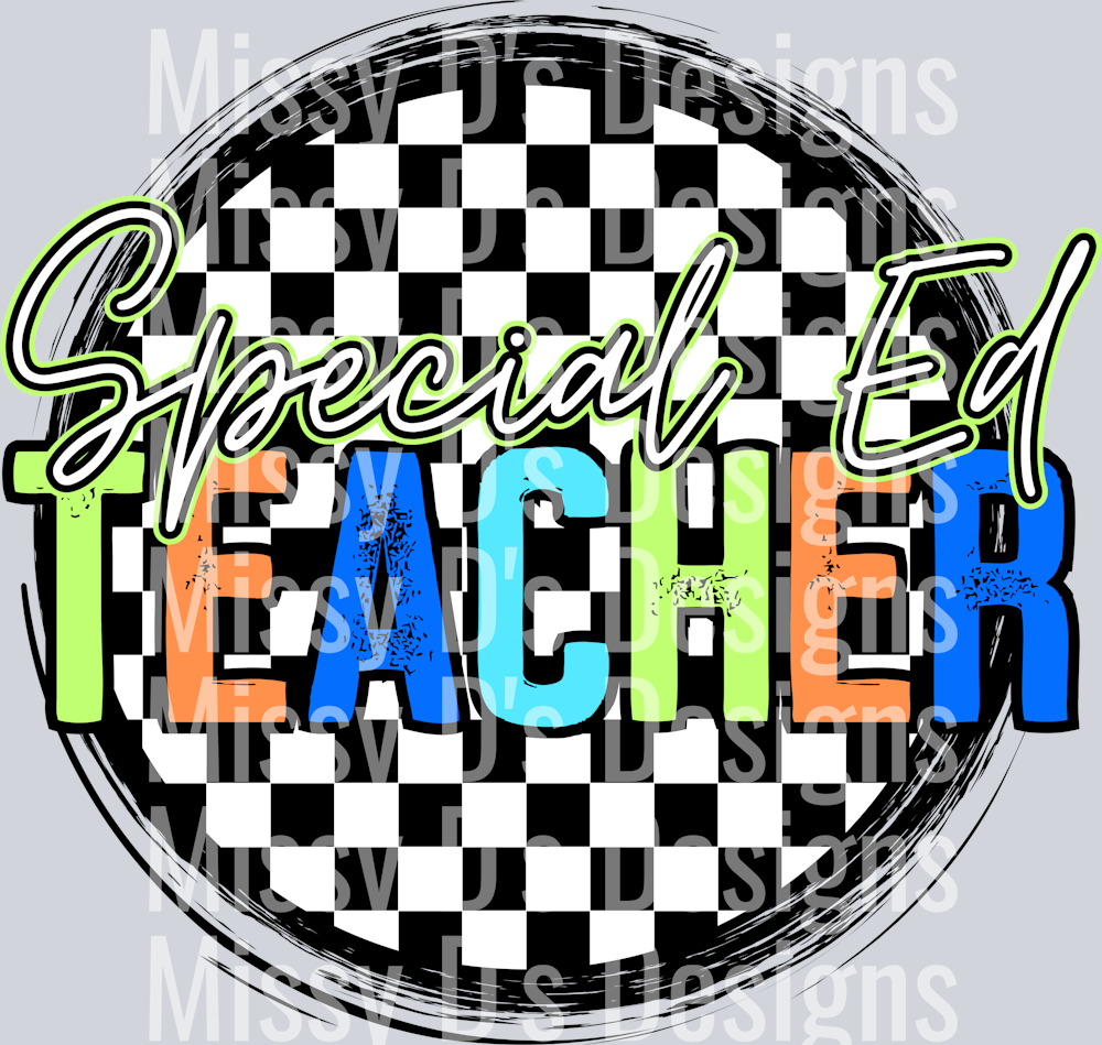 CheckeredCircleOrangeSpecialEdTeacher