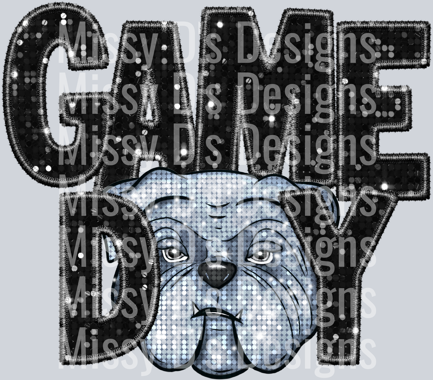 Game day glitter bulldog