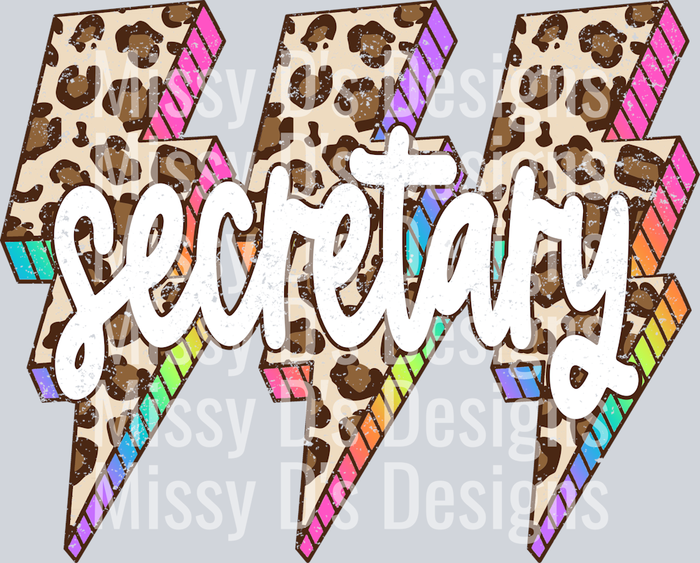 Leopard Lightning Bolt Secretary