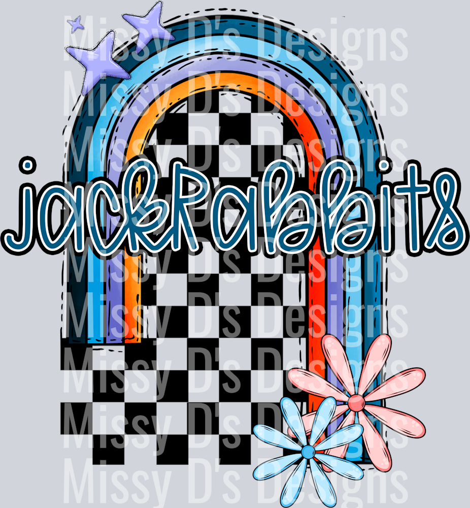 half rainbow jackrabbits