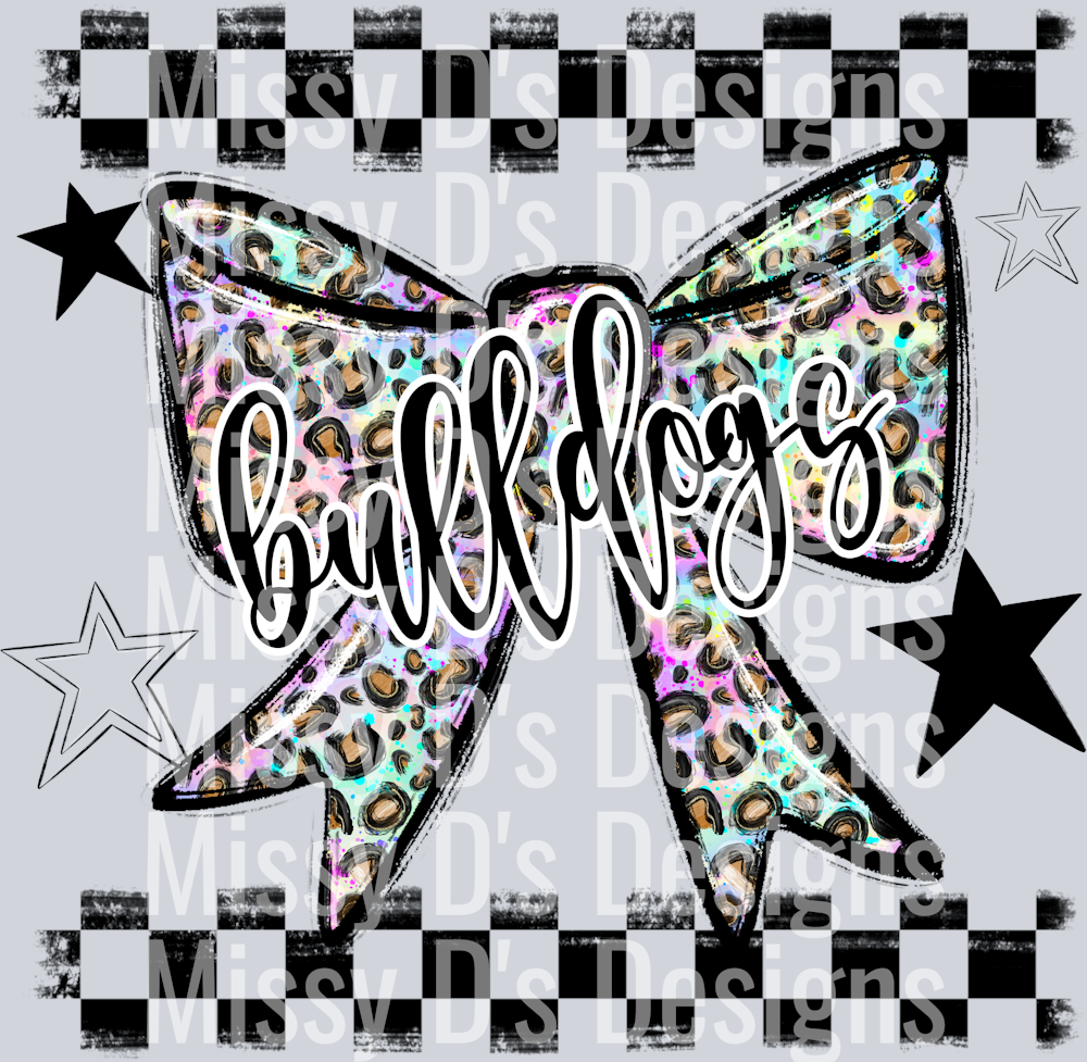 Splatter color bow bulldogs