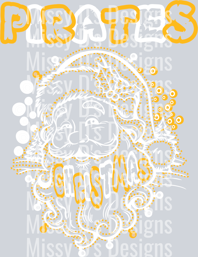 pirates yellow whie santa christmas