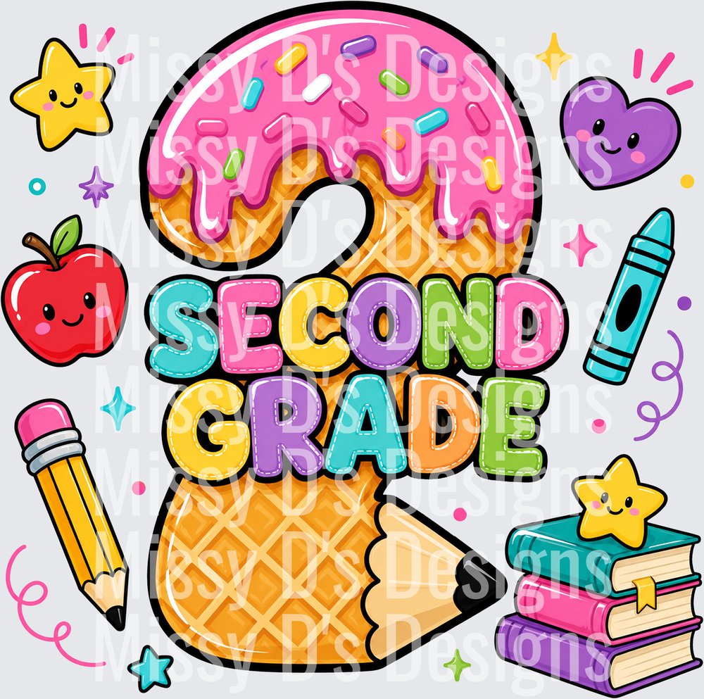 Back to School 2nd Second Grade Ice Cream