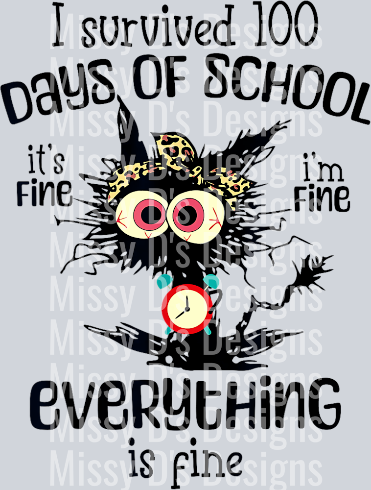 I Survived 100 Days Of School Cat