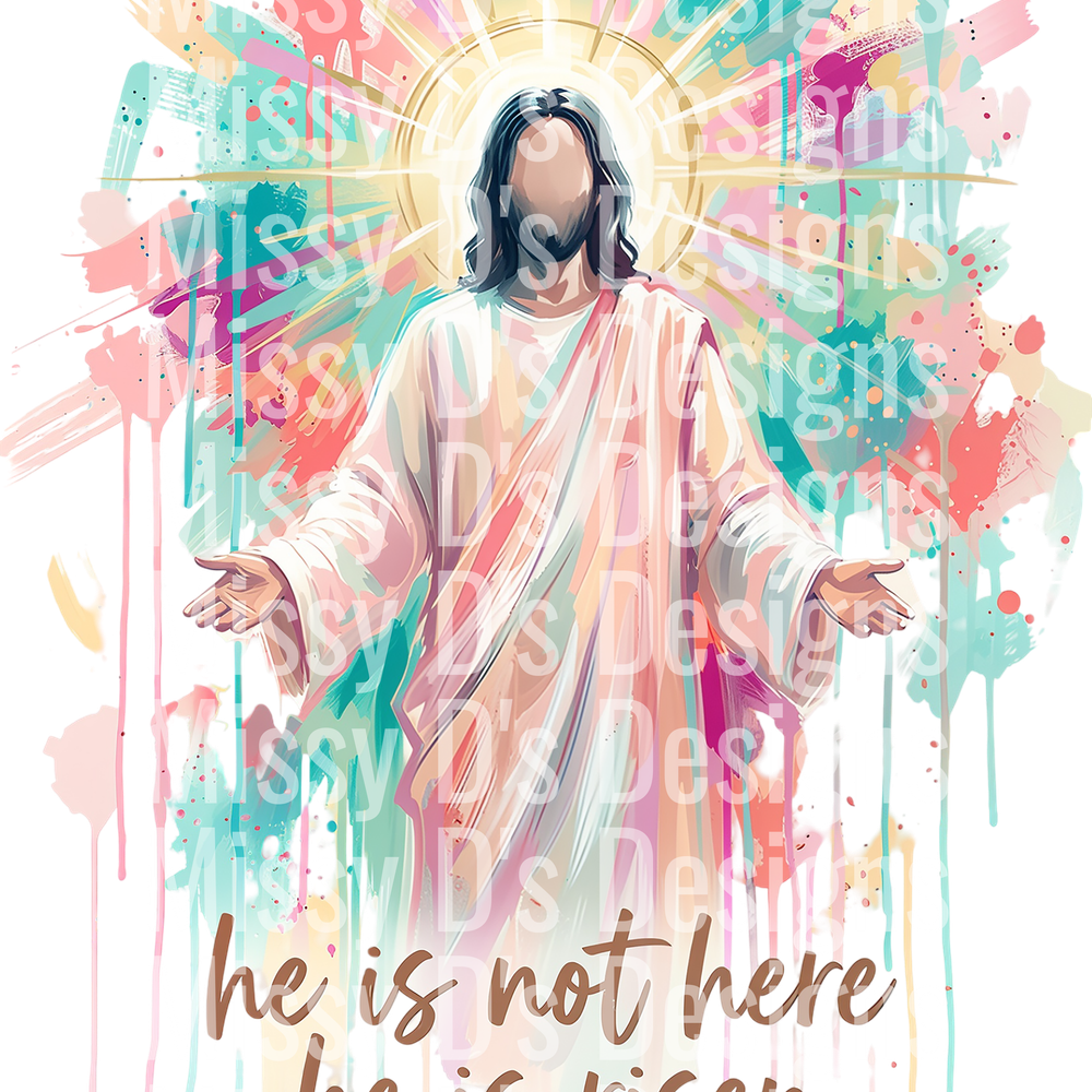He is Risen Easter Jesus Painting PNG